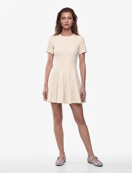 Koton Koton Floral Textured Mini Flared Dress