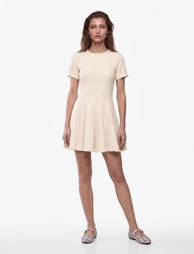 Koton Koton Floral Textured Mini Flared Dress