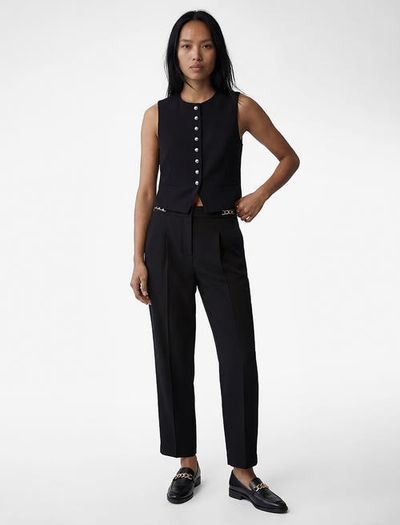 Koton Koton Medium Rise Chain Detail Trousers