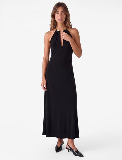 Koton Koton Metal Ring Detail Halter Neck Dress