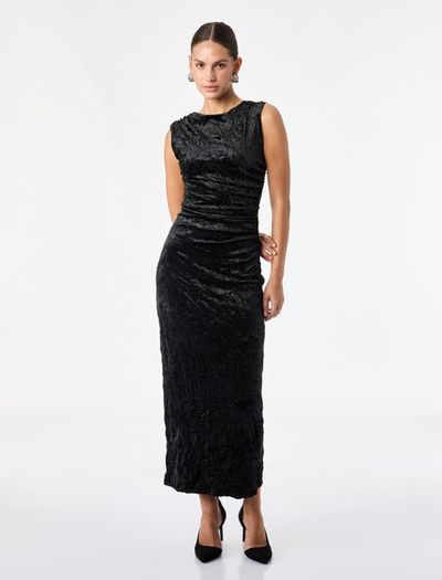 Koton Koton Velvet Midi Dress