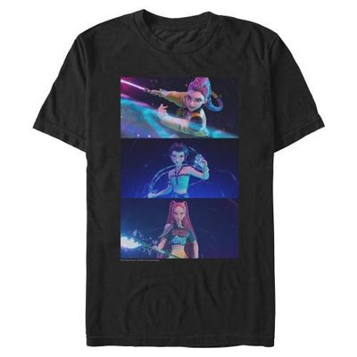 KPop Demon Hunters KPop Demon Hunters Men's Group Shot Trio Short Sleeve Graphic T-Shirt