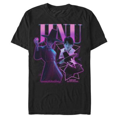 KPop Demon Hunters KPop Demon Hunters Men's Jinu Saja Collage Short Sleeve Graphic T-Shirt