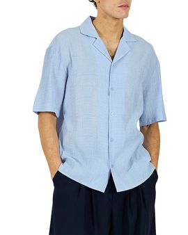 Krost Krost Camp Collar Micro Plaid Bowling Shirt
