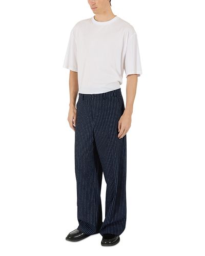 Krost Krost Regular Fit Wide Leg Pinstripe Trousers