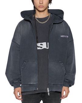 Ksubi Ksubi Ace Ekcess Ink Fade Oversized Fit Zipper Hoodie