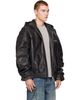 Ksubi Ksubi Black Slouchy Leather Bomber Jacket - 2