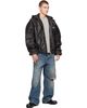 Ksubi Ksubi Black Slouchy Leather Bomber Jacket - 4