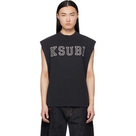 Ksubi Ksubi Black Touchdown Ekcess Cut Off Tank Top
