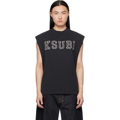 Ksubi Ksubi Black Touchdown Ekcess Cut Off Tank Top