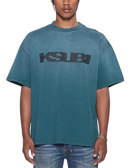 Ksubi Ksubi Blasted Ekcess Cotton Logo Crewneck T-Shirt