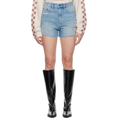 Ksubi Ksubi Blue Rise N Hi Kut Out Surge Denim Shorts