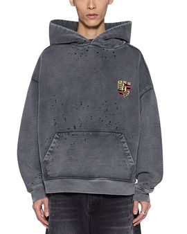 Ksubi Ksubi Charcoal Fade Cotton Shield Logo Hoodie