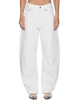 Ksubi Ksubi Mid Rise Barrel Carpenter Jeans in Chalk White