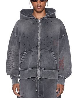 Ksubi Ksubi Skool Halen Cotton Zip Graphic Hoodie