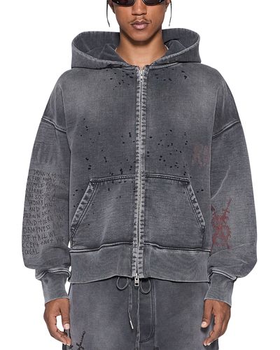 Ksubi Ksubi Skool Halen Cotton Zip Graphic Hoodie