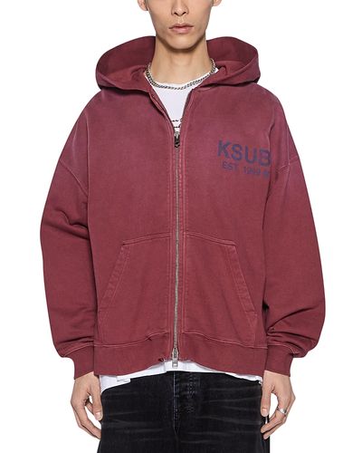 Ksubi Ksubi State Ekcess Cotton Zip Logo Hoodie