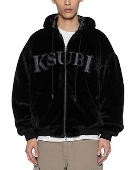 Ksubi Ksubi Walkout Faux Fur Hood Logo Drawstring Jacket