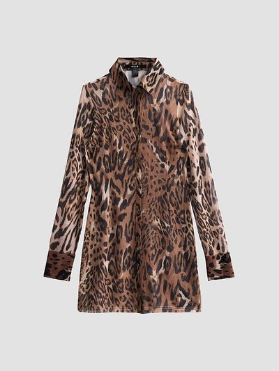 Ksubi Women's Higher Than Heaven Devin Leopard Print Shirtdress
