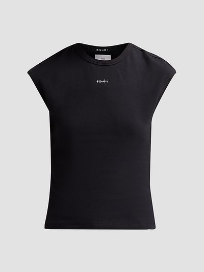 Ksubi Women's Higher Than Heaven Rivet Staple Logo Cap-Sleeve T-Shirt