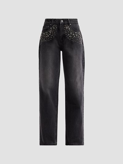 Ksubi Women's Low Rider Embellished Jeans