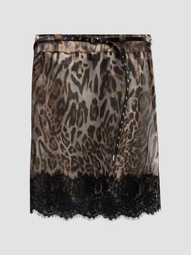 Ksubi Women's Mara Leopard Print Chiffon Skirt