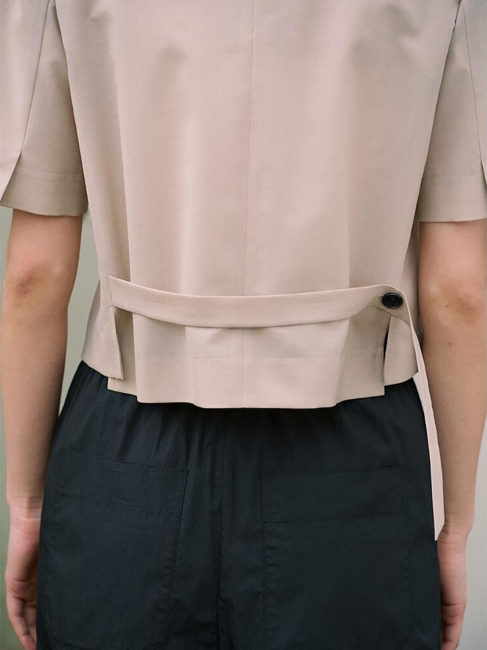 kuho plus Back Strap Summer Wool Short Jacket_Beige