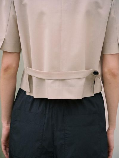 kuho plus Back Strap Summer Wool Short Jacket_Beige