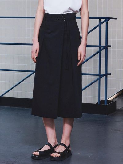 kuho plus Belted Long Skirt  Black (KE4327M025)