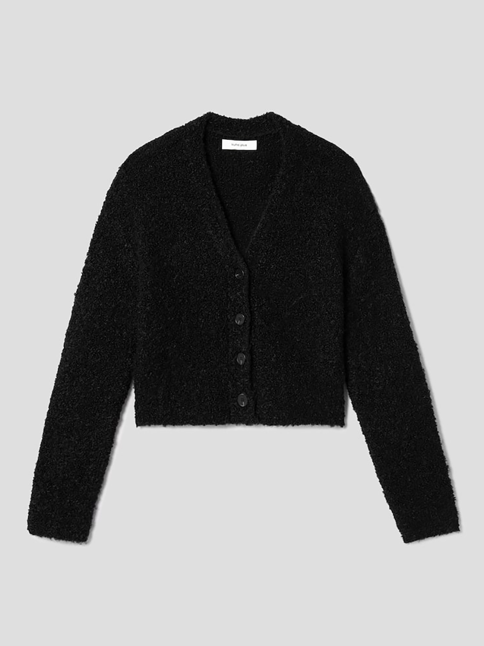 kuho plus Boucle Knit Cardigan _Black