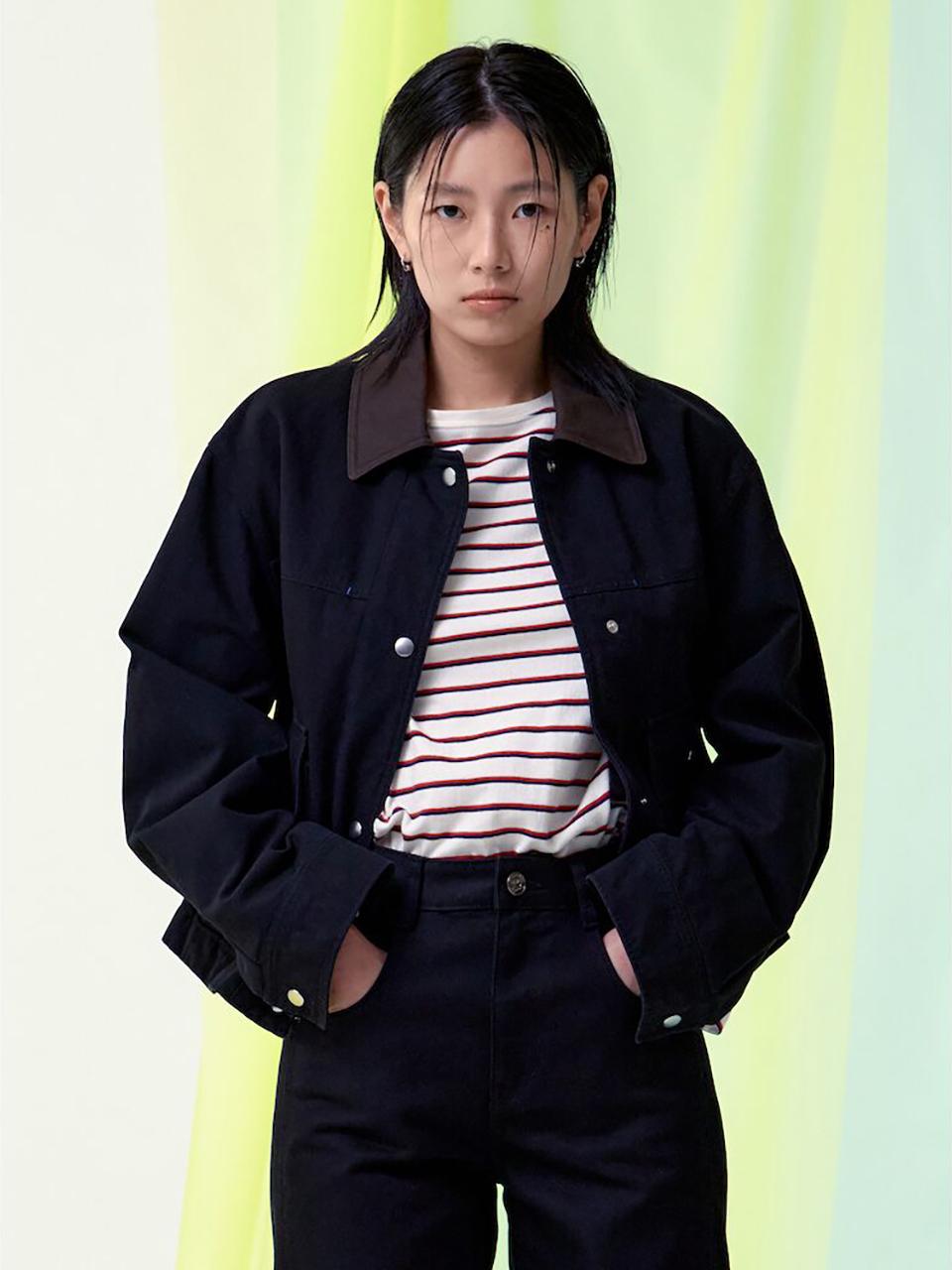 kuho plus Collar Detail Short Padded Jacket [Black] (KE5138M025)
