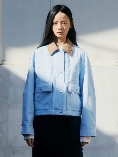 kuho plus Collar Detail Short Padded Jacket [Sky Blue] (KE5138M02Q)