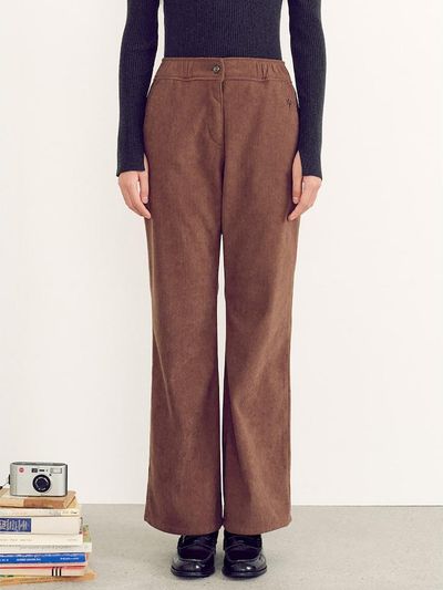 kuho plus Corduroy Banding Pants - Yellowish Brown