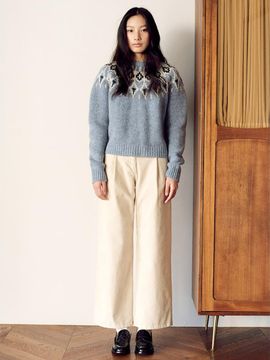 kuho plus Corduroy Semi Wide Tuck Pants