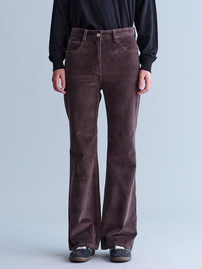 kuho plus Corduroy Slim Bootcut Pants - Brown