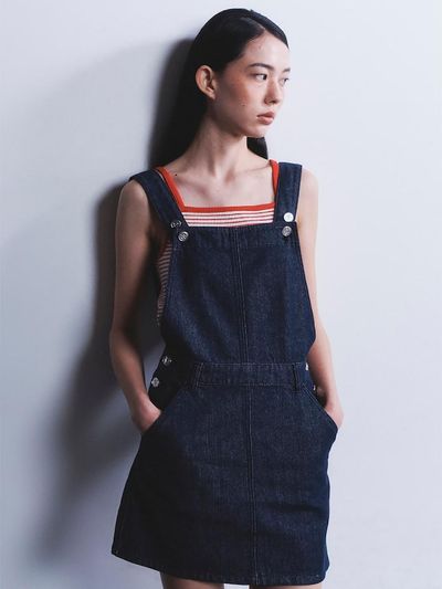 kuho plus Denim Overall Dress Navy (KE4371M51R)