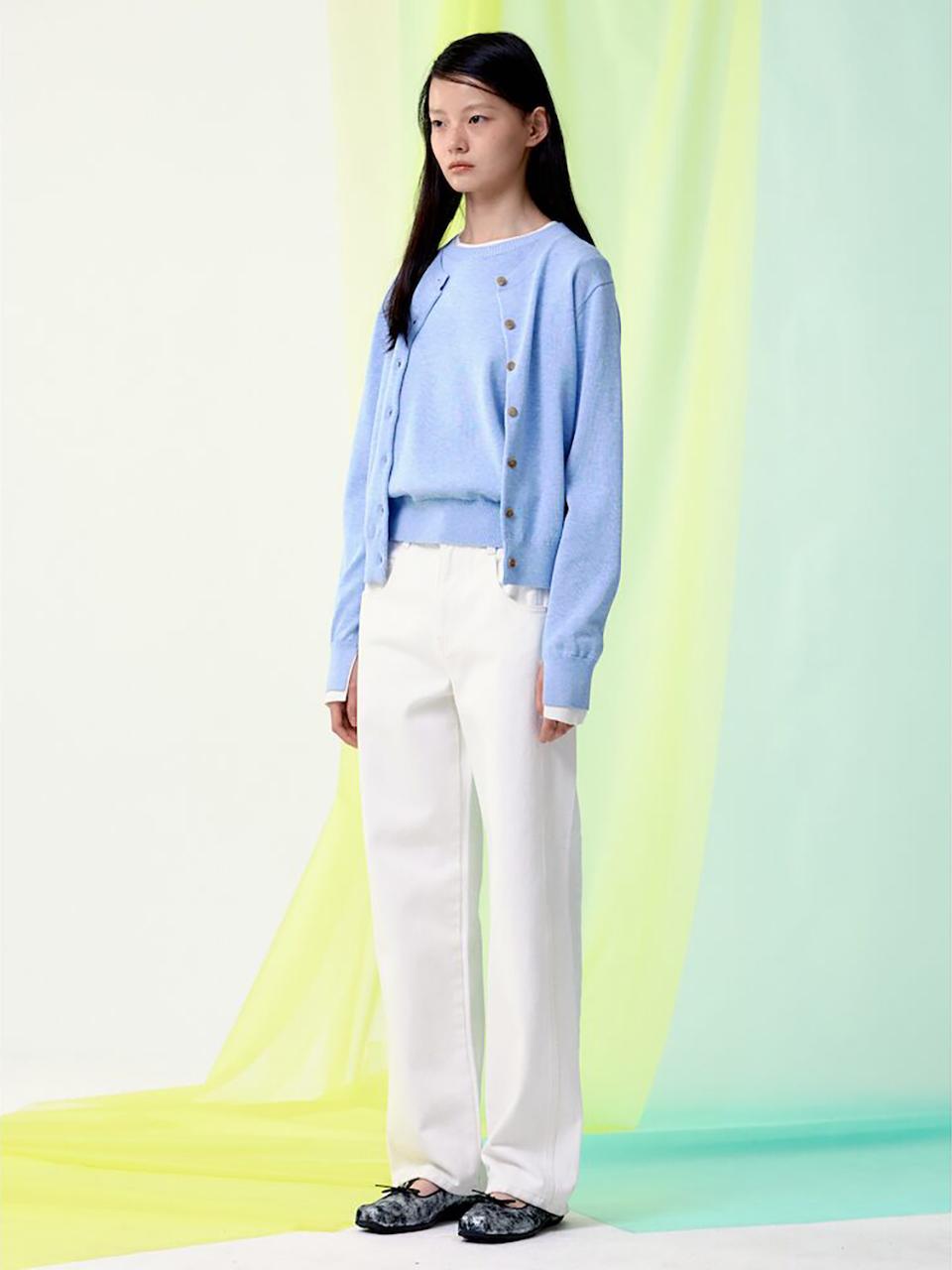 kuho plus Essential Round Cotton Regular Fit Cardigan [Sky Blue] (KE515AM01Q)