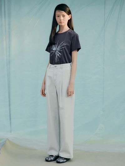 kuho plus Graphic Point Regular Fit T-Shirt [Ash] (KE5240M064)
