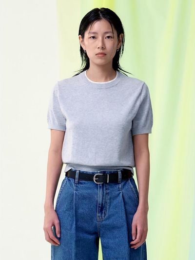 kuho plus Half Sleeve Twisted Cotton Regular Fit Pullover [Grey] (KE5151M013)
