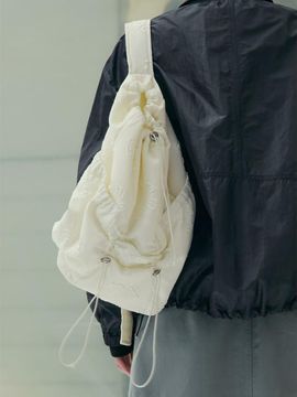 kuho plus Jacquard String Slouchy Shoulder Bag [Ivory] (KE52D3M010)