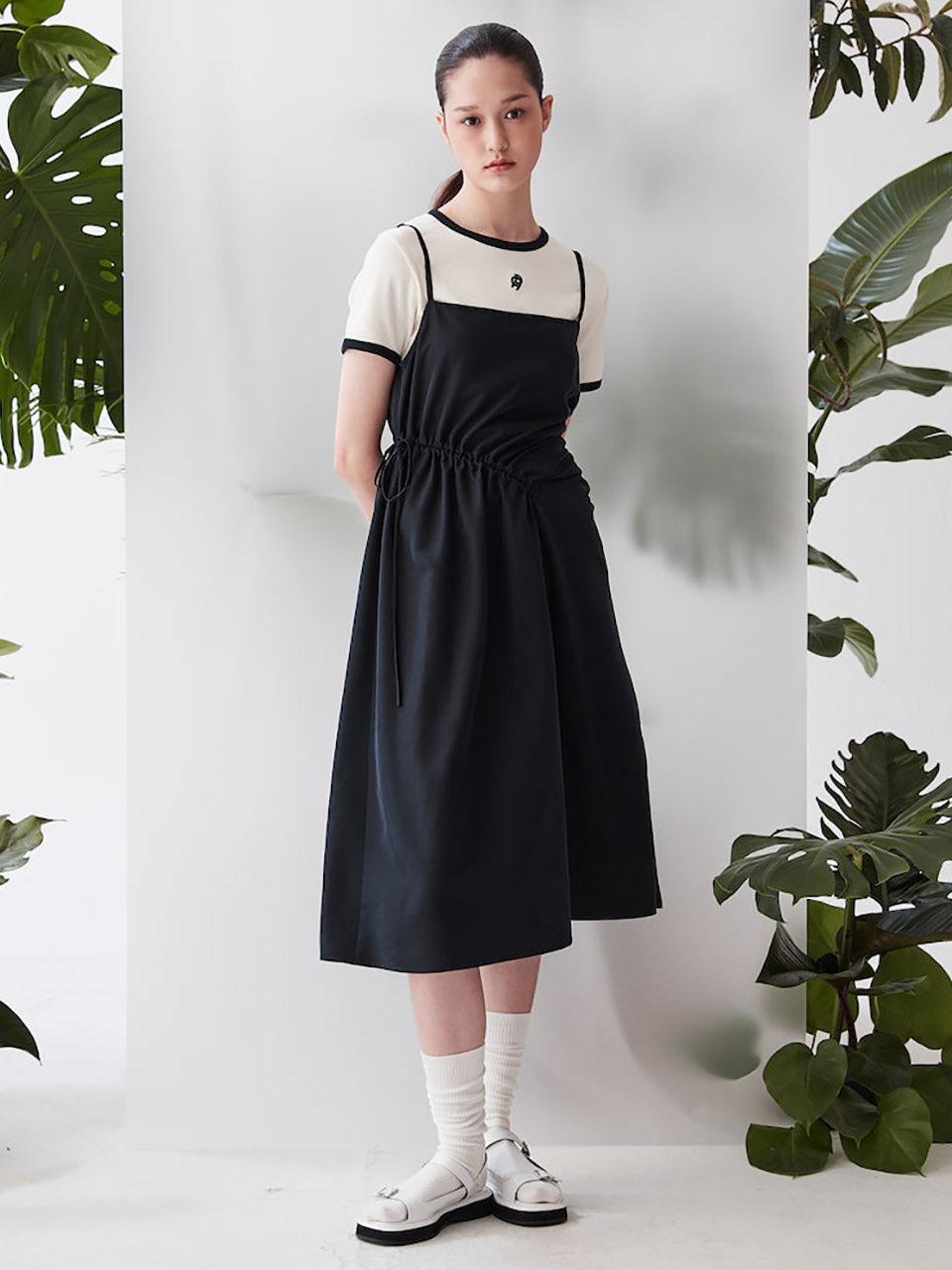 kuho plus Layered Slip Dress _Navy