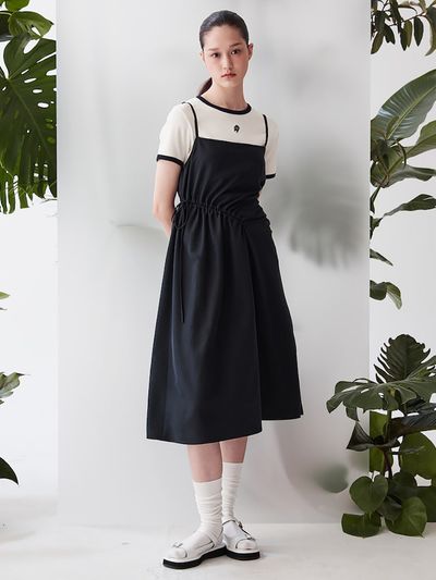 kuho plus Layered Slip Dress _Navy