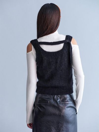 kuho plus Mohair Knit Vest - Black