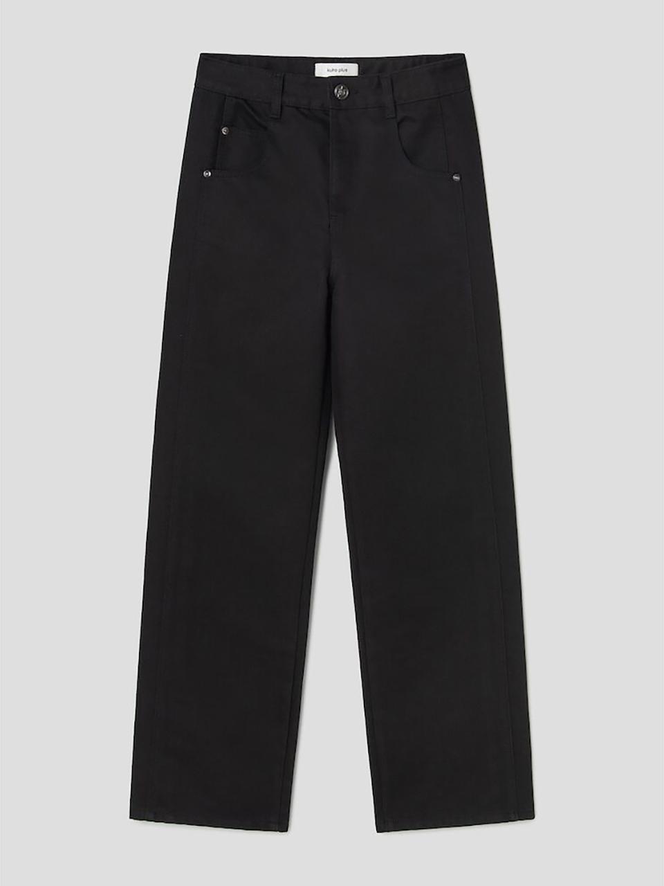 kuho plus Panelled Straight Fit Denim Pants [Black] (KE5121M524)