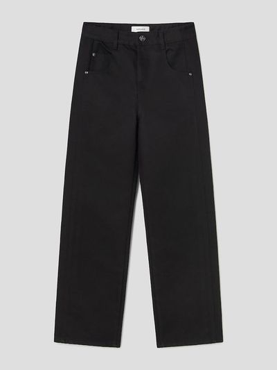 kuho plus Panelled Straight Fit Denim Pants [Black] (KE5121M524)
