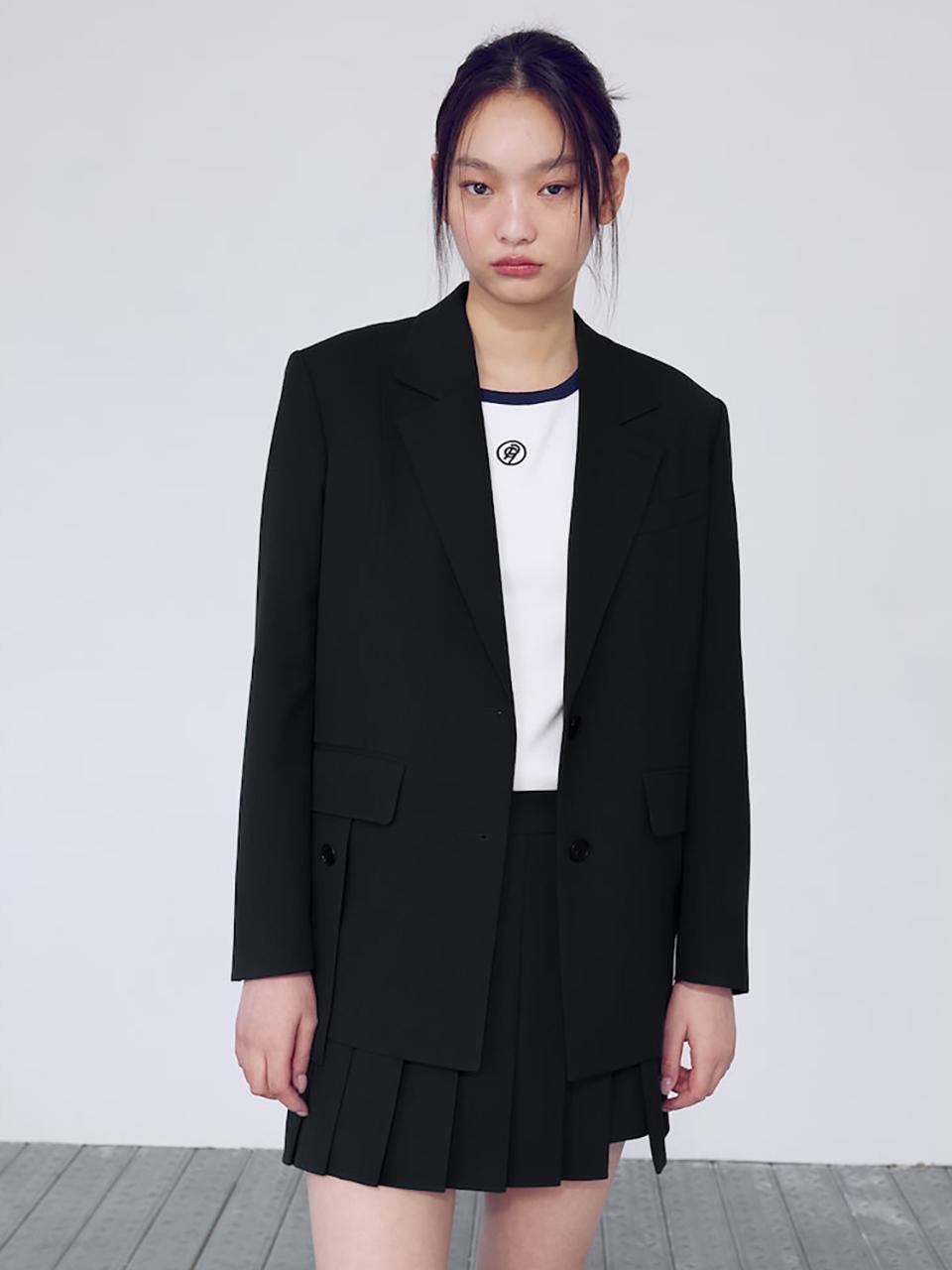 kuho plus Pleated Short Skirt Pants_Black