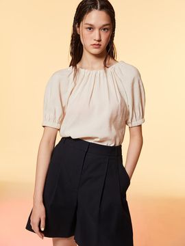 kuho plus Semi Flared Tuck Shorts_Navy (KE3321M06R)