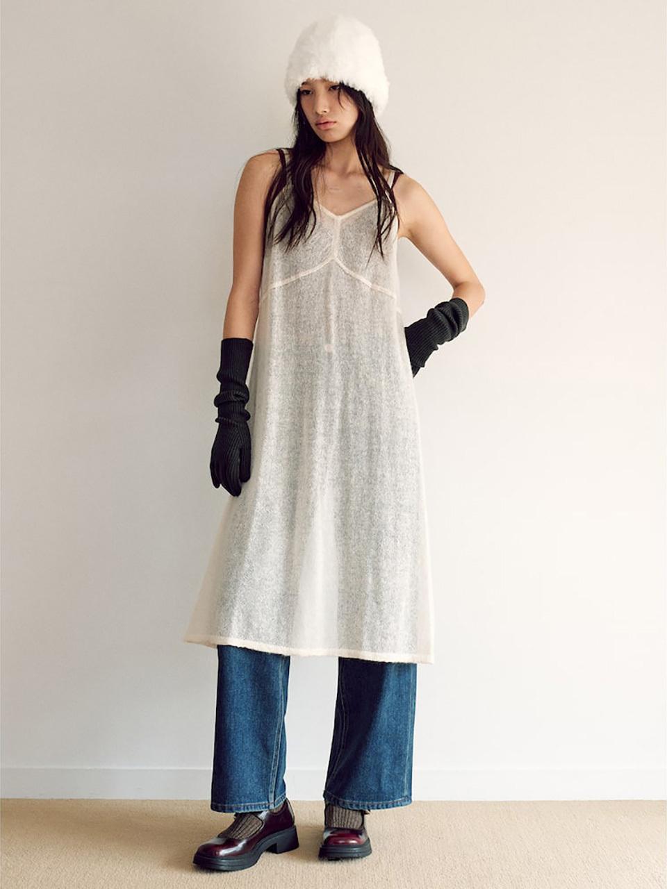 kuho plus Sheer Layered Knit Dress
