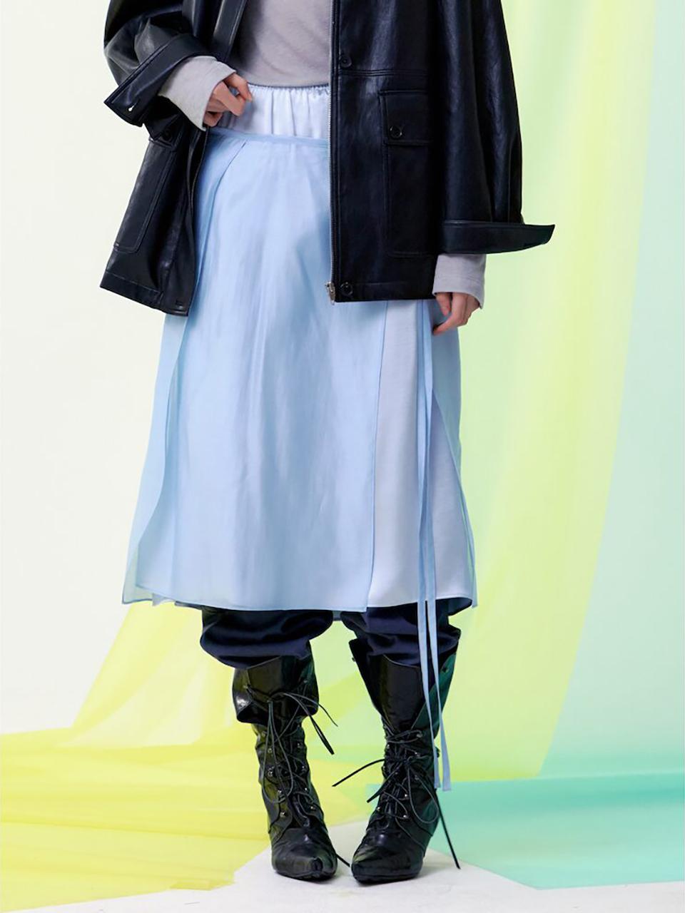 kuho plus Sheer Layered Two-Piece Skirt [Sky Blue] (KE5127M06Q)