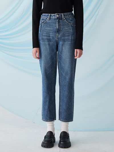 kuho plus Signature Slim Baggy Fit Denim Pants _Blue